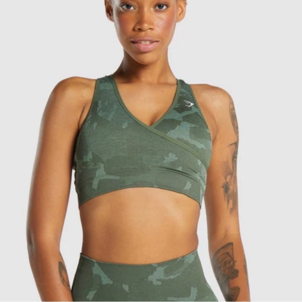 Gymshark Green Camo Sports Bra